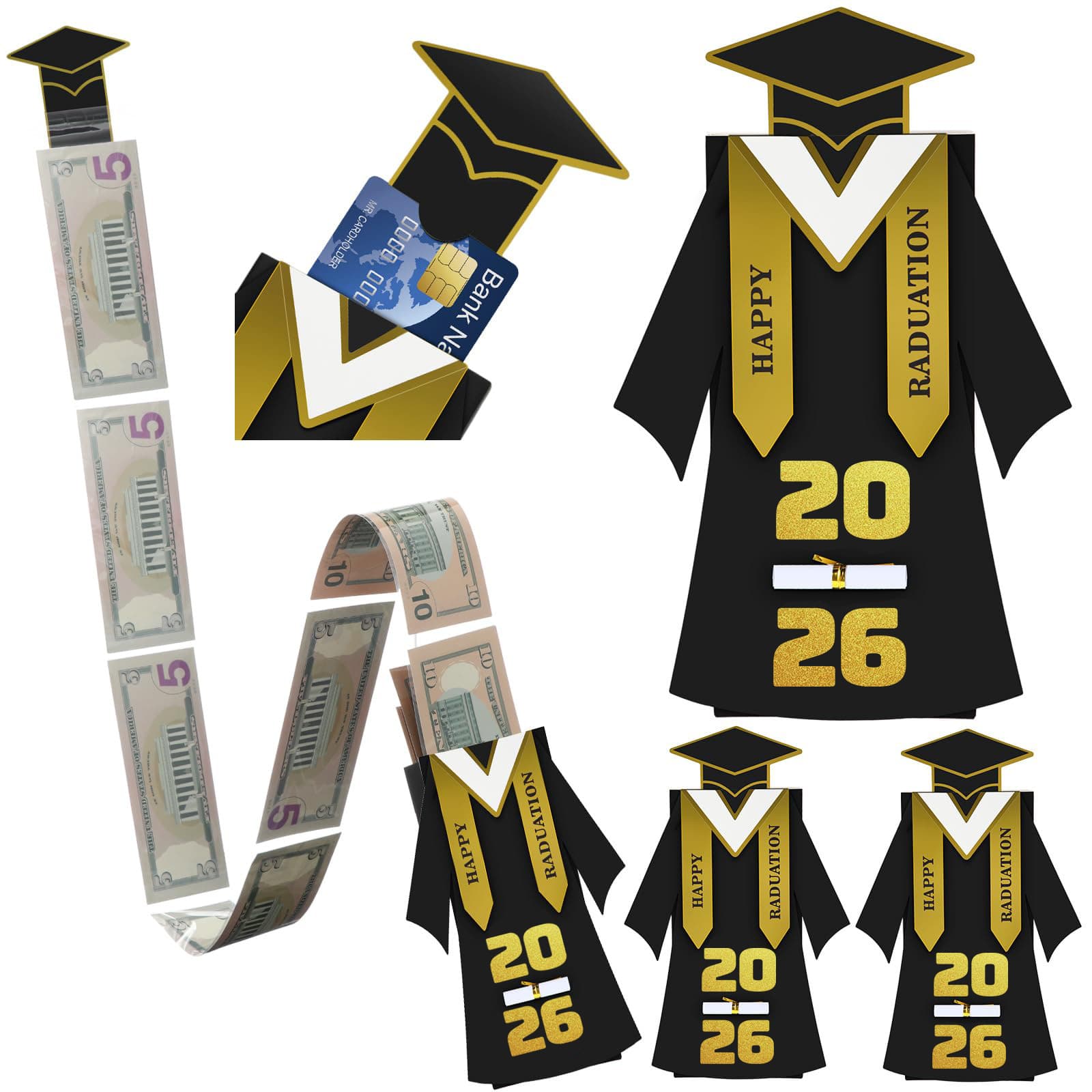 Cross-border Multi-color Graduation Gown Money Pulling DIY Decoration Graduation Party Atmosphere Decoration Gift Box Surprise