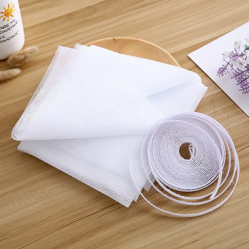 Anti-mosquito screen window manufacturer Amazon wholesale household invisible Velcro without punching polyester soft gauze mesh anti-mosquito doors and windows