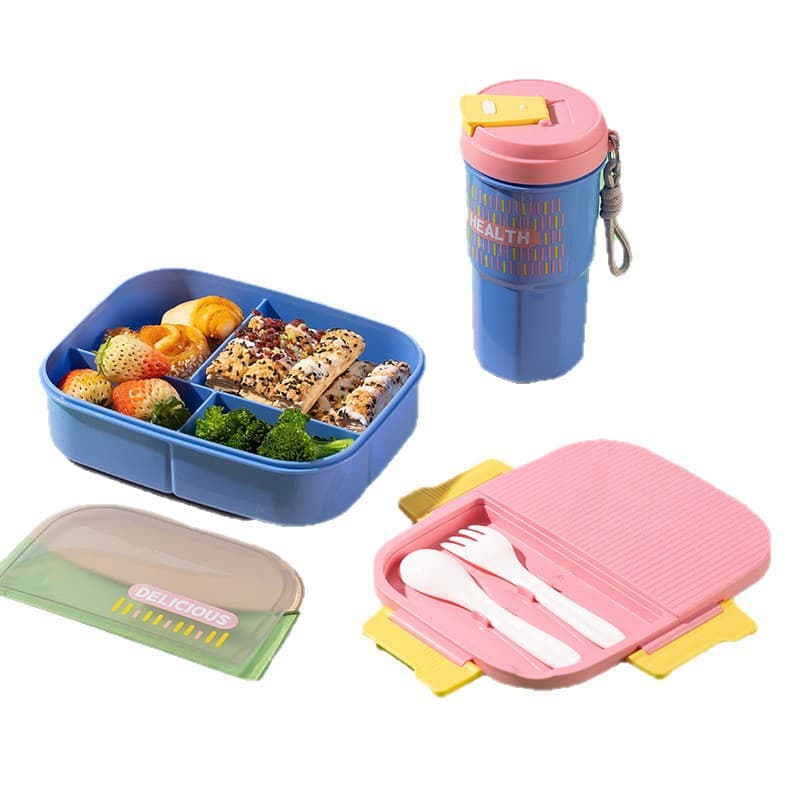 Insulated Lunch Box with Water Cup Set, Microwave-Safe Bento Box for Office Workers and Students, Sealed Lunch Container Wholesale