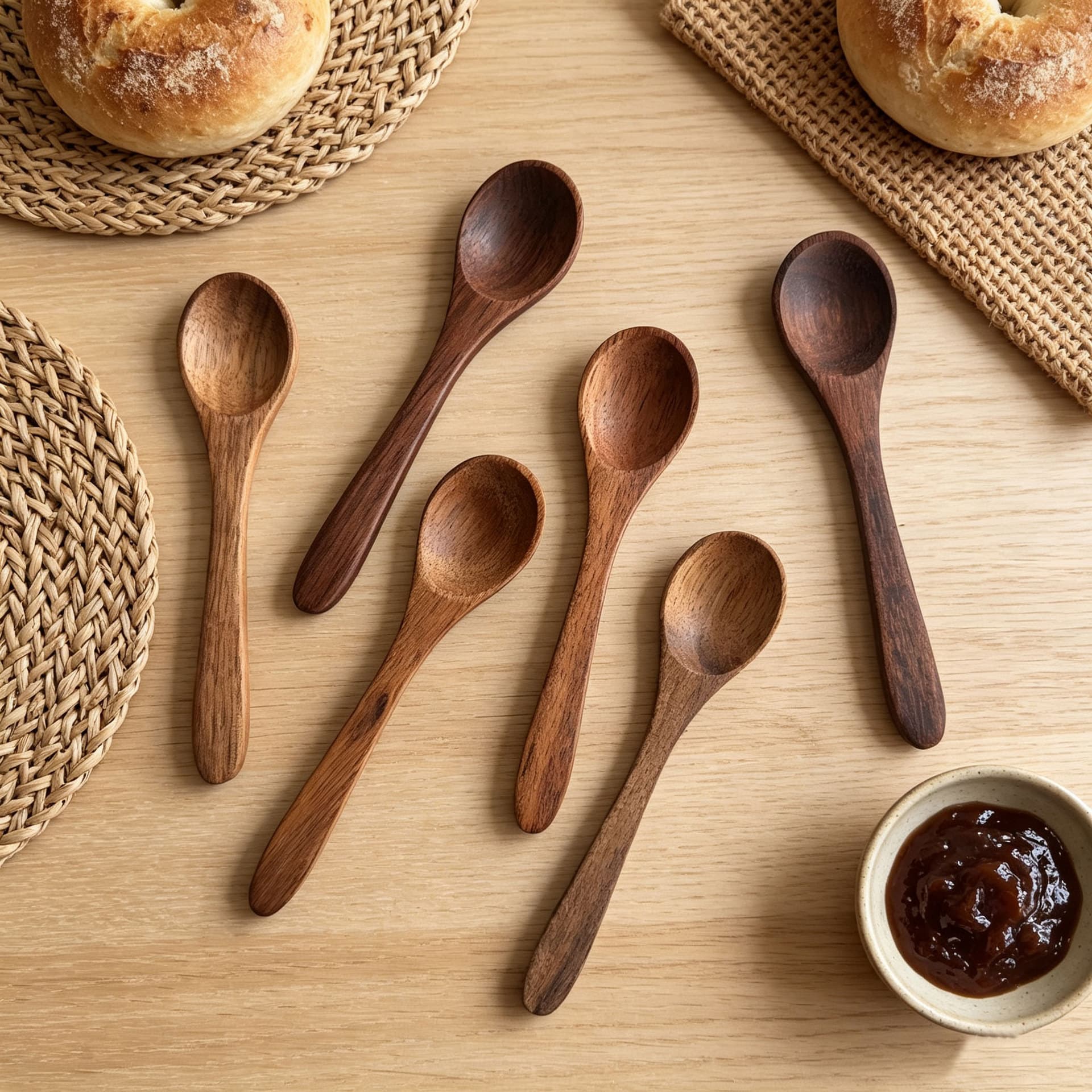 Japanese-style Acacia Wood Spoon Wholesale Natural Spoon Tea Spoon Bamboo Honey Spoon Jam Spoon Baby Spoon Acacia Wood Spoon