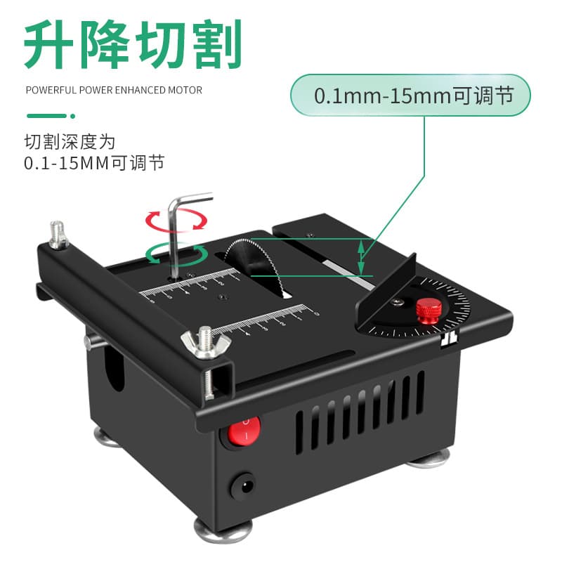 Lithium Battery Mini Table Saw for Home Desktop Woodworking, Portable Small Cutting Machine