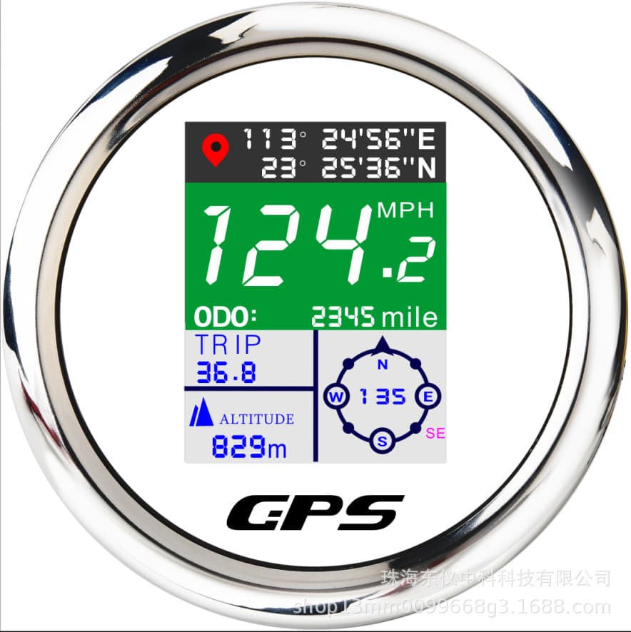 85mm waterproof multifunctional modified car LCD instrument TFT GPS speedometer new switchable voltage
