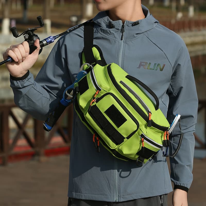 Cross-Border Outdoor Cycling Multifunctional Lure Bag Expandable Waist Pack Fishing Gear Storage Bag Men's Crossbody Bag Lure Rod Bag