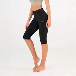 Source Factory Side Pocket 7/8 Yoga Capri High-Waist High-Elasticity Butt-Lifting Fitness Capri Pants Women's Sports Leggings