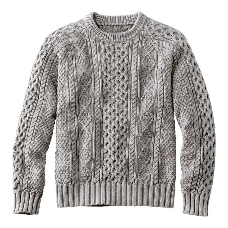 New Cross-Border Solid Color Knit Sweater for Men, Casual Fashion Thick Hand-Knitted Wool Top
