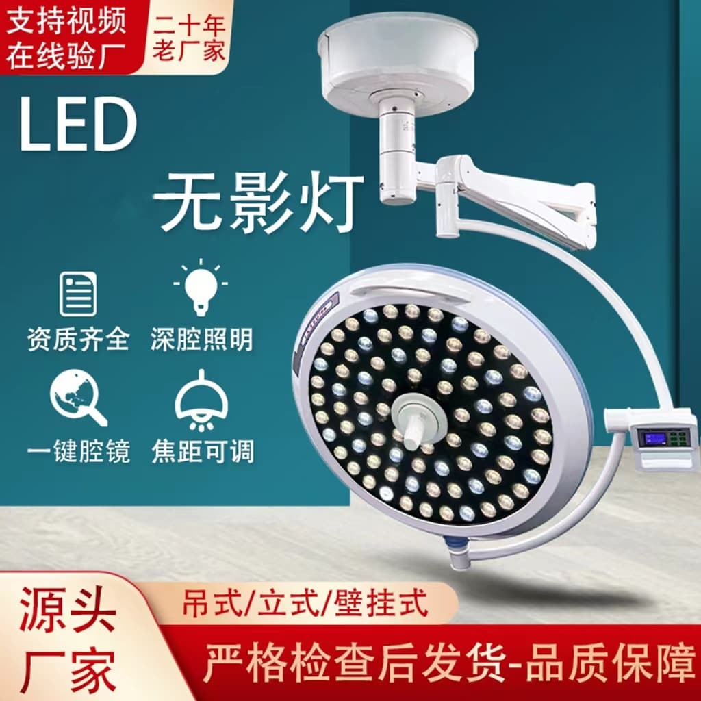 LED Shadowless Lamp with Single or Double Heads, Ceiling, Floor, Wall-Mounted, or Mobile ENT LED Illumination Shadowless Light