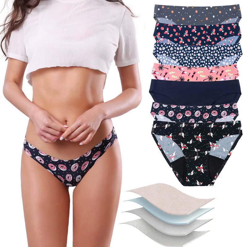 Seamless, washable, menstrual pads with donut prints for cross-border young women.