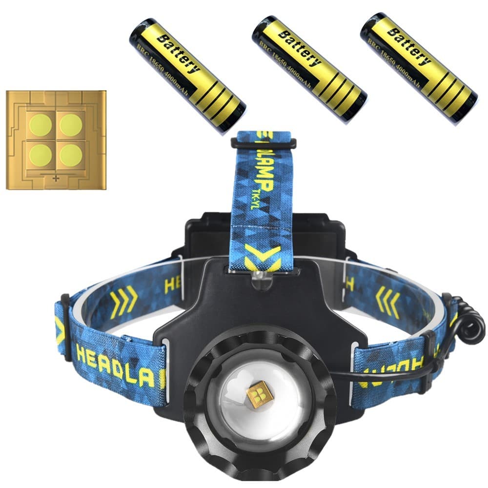 Outdoor Emergency Zoom Headlamp, Search, Cycling, High Brightness, Flat White Light, Large Lens, Fast Charging and Discharging Headlamp