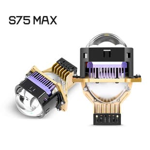 New Square Triple Laser Lens Triple Direct Beam Headlight Dual Beam Lens LED High Power 75W Plug-and-Play H4 H7