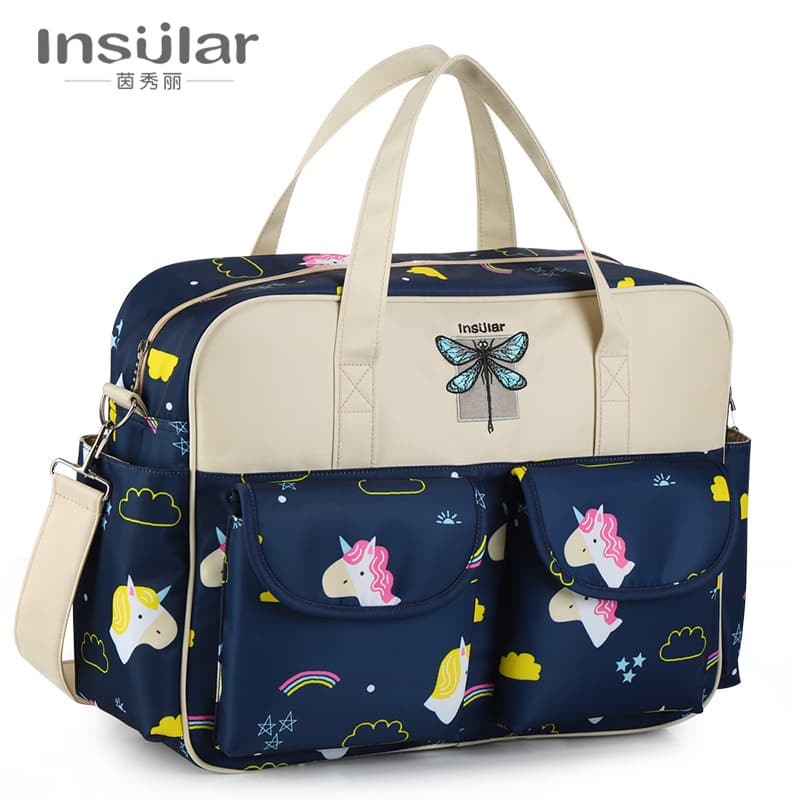 Yinxiuli Waterproof Nylon Printed Shoulder Bag, Crossbody Handbag, Large Capacity Mommy Bag, Cross-border E-commerce