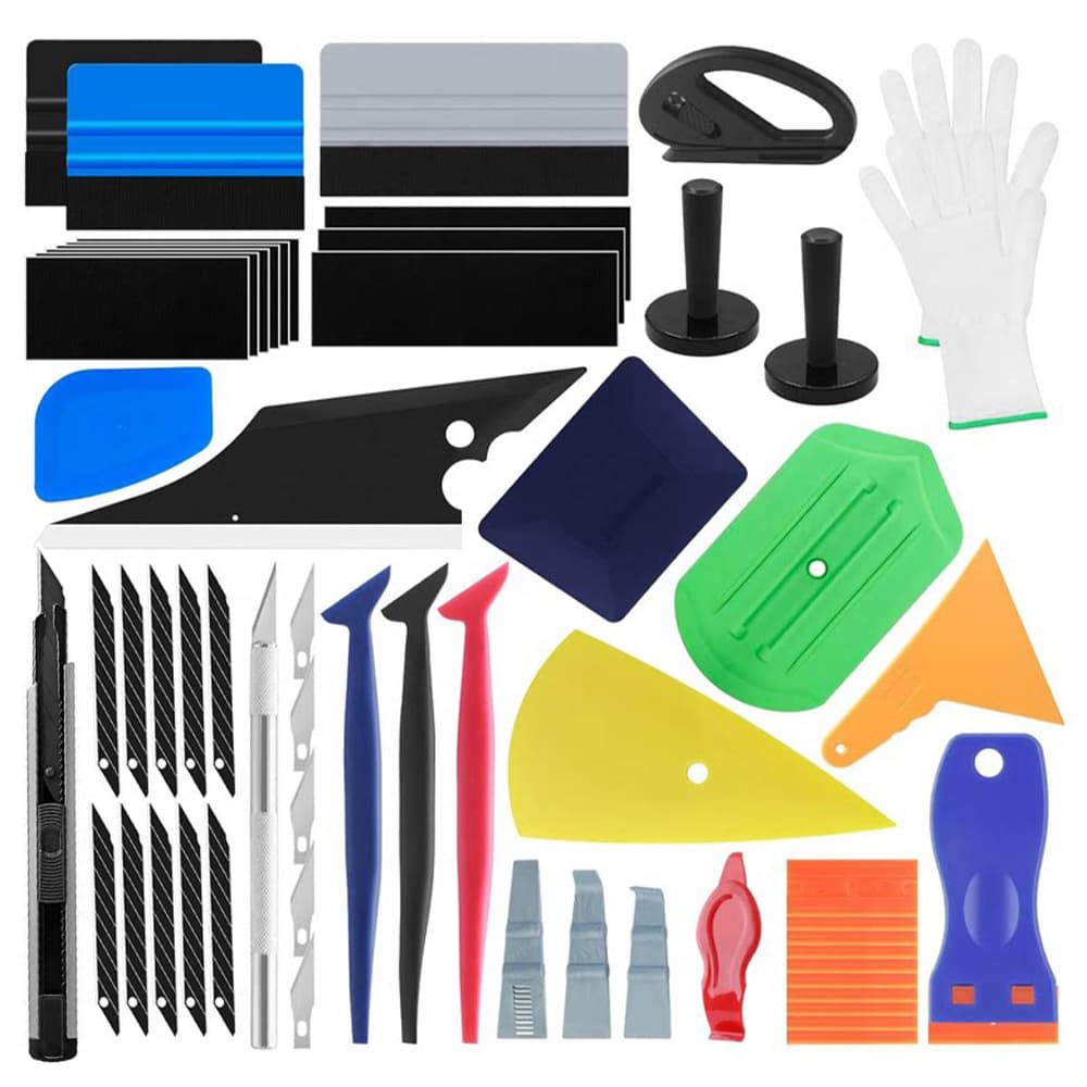 Car Film Application Kit Vinyl Scraper Tool Set Color Change Film Application Kit Tool Film Cutting Knife Film Scraper