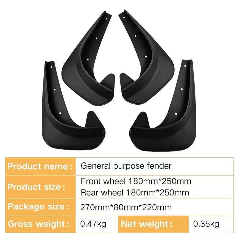 Universal Small Version 4-Piece Mud Flap Leather Modification Kit, Universal Type for Export Mud Flaps with Installation Accessories