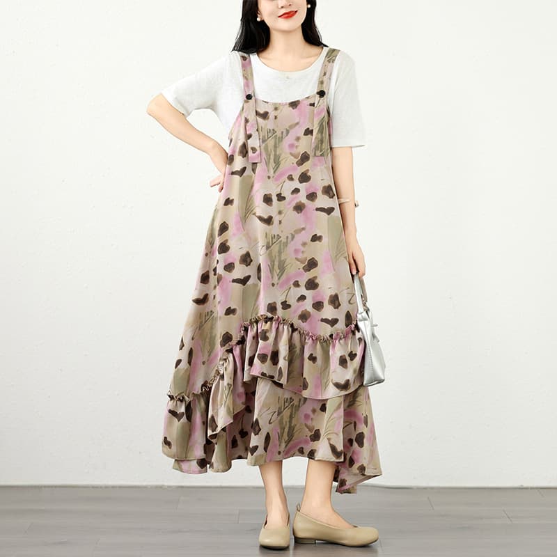 French floral suspender dress summer 2026 new sweet age-reducing holiday style dress