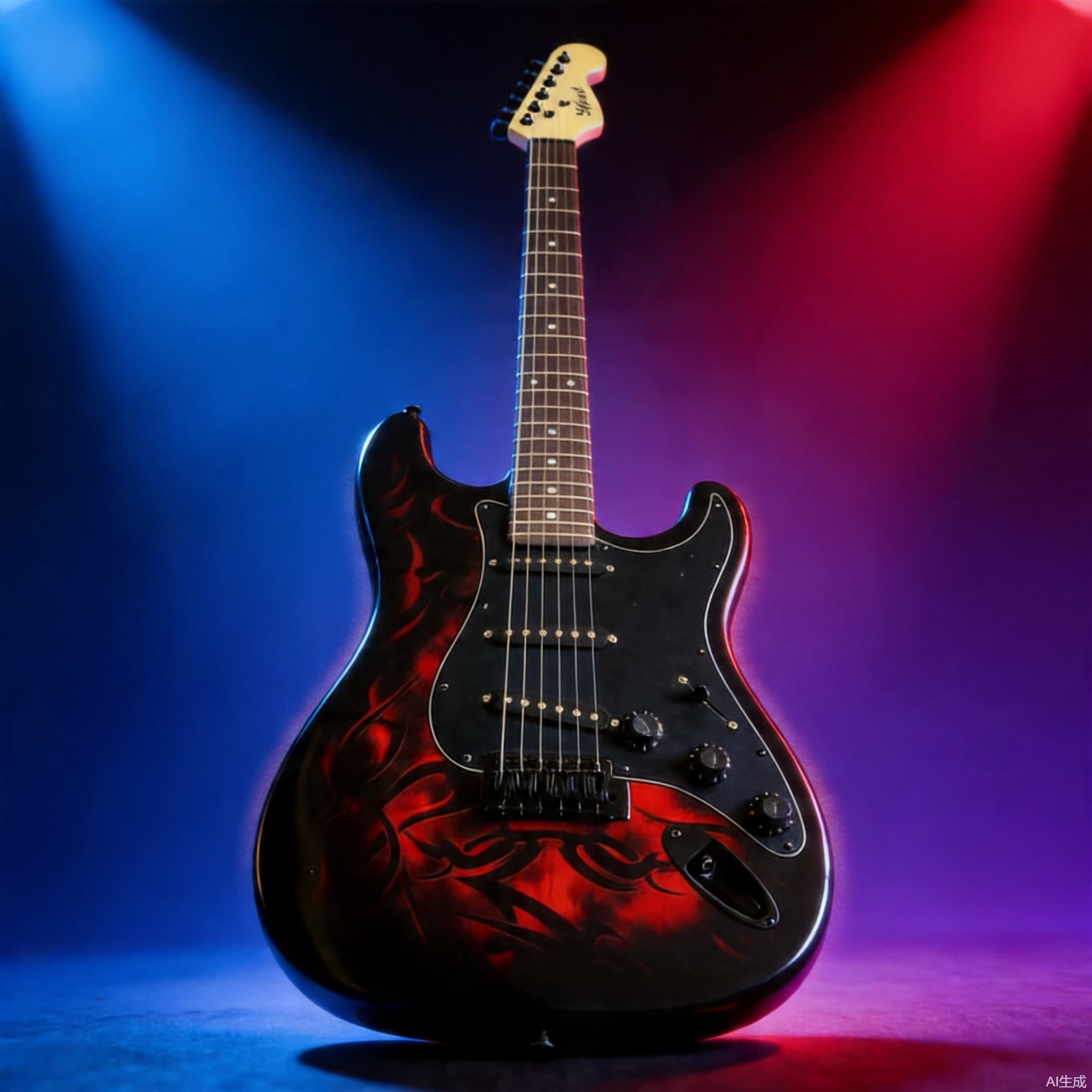 Electric Guitar Single Tremolo Red Flame ST Beginner Performance Practice Wholesale Guitar for Beginners
