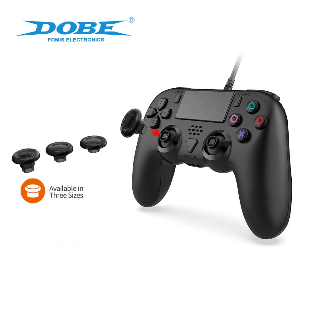 PS4 Wired Controller with Back Key Programming, Elite Gunfight Shooting Fighting Dual Motor Vibration Wired Handle for PS3/PC