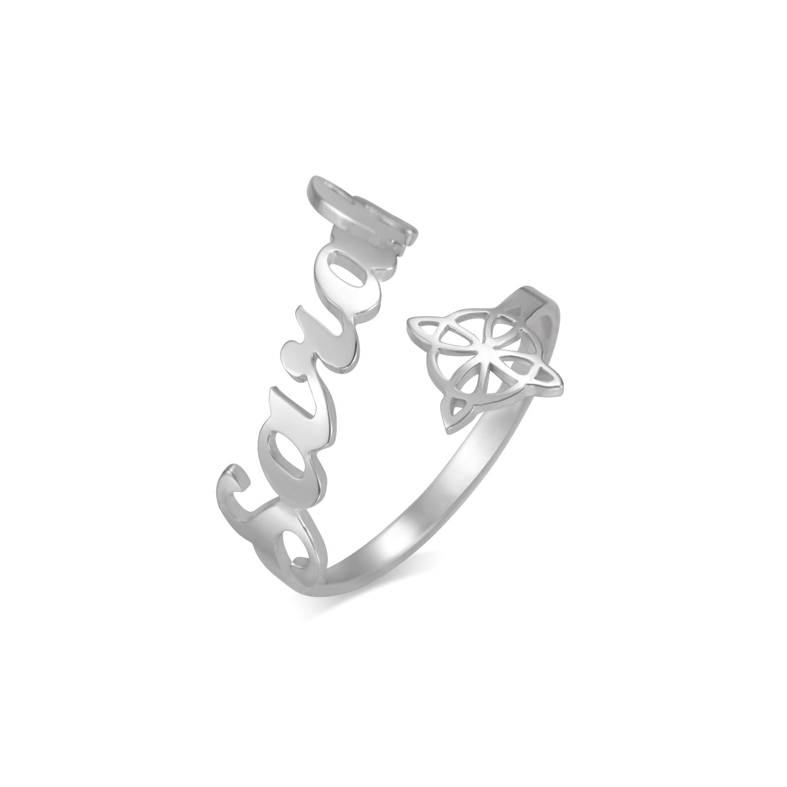European and American cross-border personalized English letter adjustable knot ring made of stainless steel