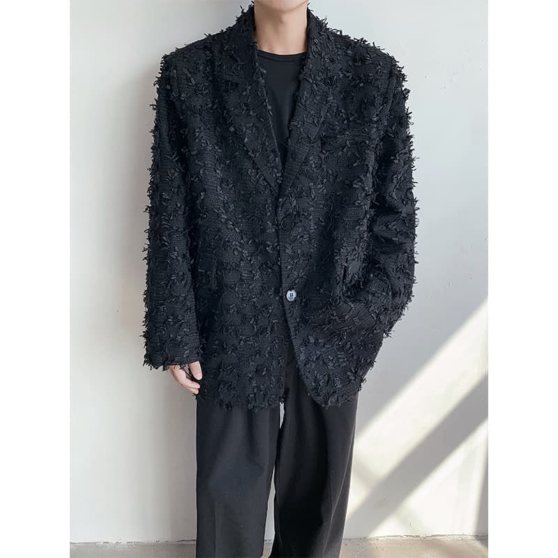 Black Yohji Yamamoto Style Minimalist Suit for Men, Niche Design, Mature Blazer Xf8205135