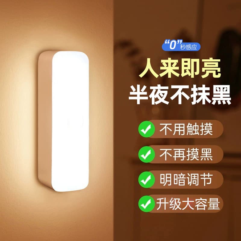 Human Sensor Night Light Smart Rechargeable Sound-Activated Light Wireless Wall Corridor Stairway Motion Sensor Light for Home