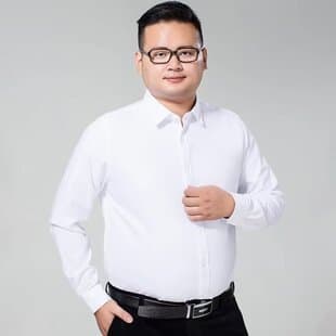 Oversized Extra-Large Long-Sleeve Shirt for Men, 240 lbs, Trendy Inner Layering, High-End Light Luxury Suit Base Shirt