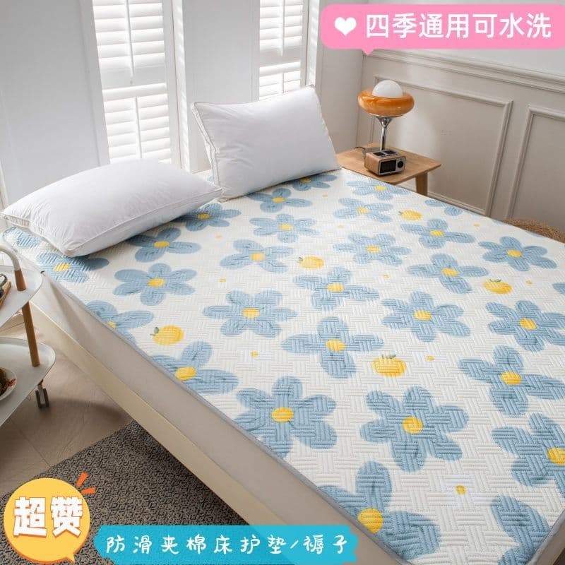 Student Mattress Protector Machine Washable, Home Ultra-Thin Sleeping Pad, Single Dorm Anti-Slip Blanket, All-Season Sheet
