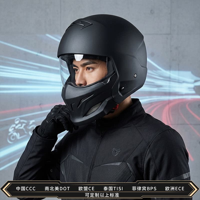 3C Certified Retro Motorcycle Helmet Full-Face Electric Motorcycle Helmet for Men and Women Winter All-Season Scorpion Helmet Combination Half Helmet