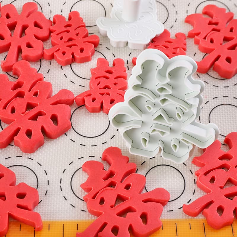 Hand Cookie Spring Hand Press Mold Shou Xi Fa Chinese Style Butter Icing Cookie Cutter Fondant Cake Mold Sticky