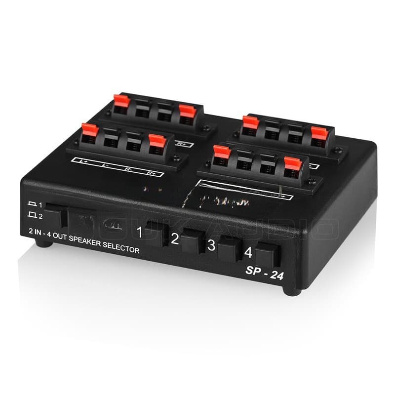 2-in 4-out Speaker Audio Switch Controller Selector Amplifier for Home Use (Banana Plug) Leide Brand