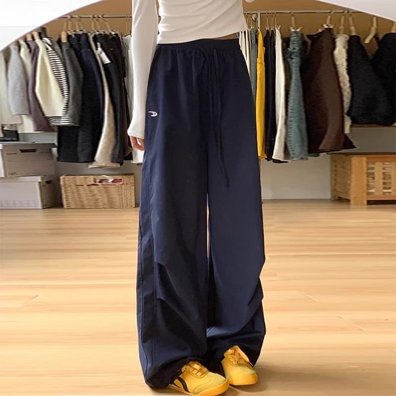American Retro Cargo Pants for Women 2025 New High-Waist Draped Slimming Petite Cool Wind Quick-Dry Athletic Pants