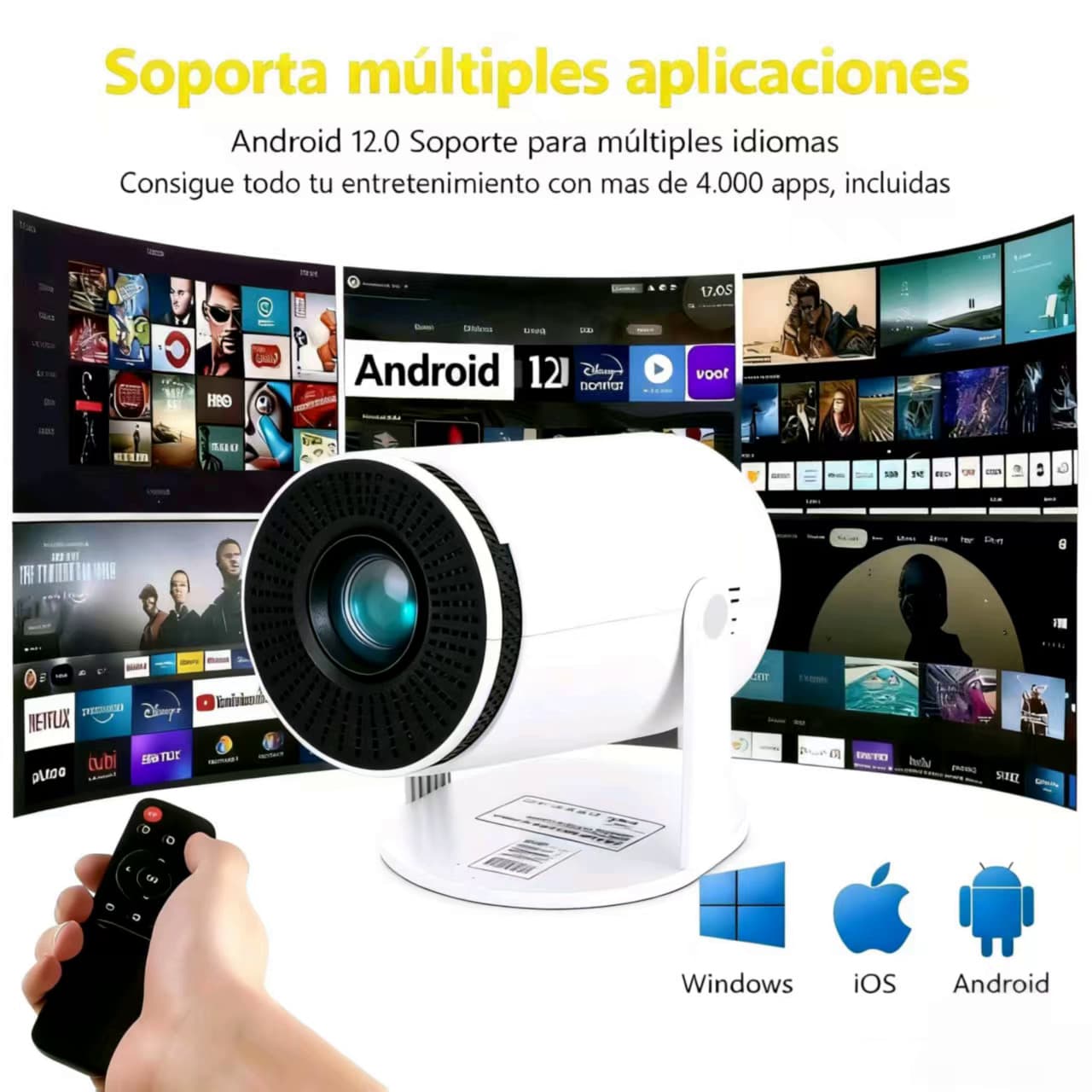 2025 Hot-Selling Projector Foreign Trade Cannon 1080P Decoding Android Small Professional Home Meeting Screen Mirroring New Model