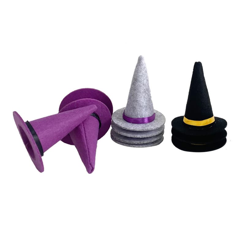 Cross-border Mini Witch Hat Party Funny Multi-color Witch Hat Halloween Decor, Table Wine Bottle Hat Felt Cap