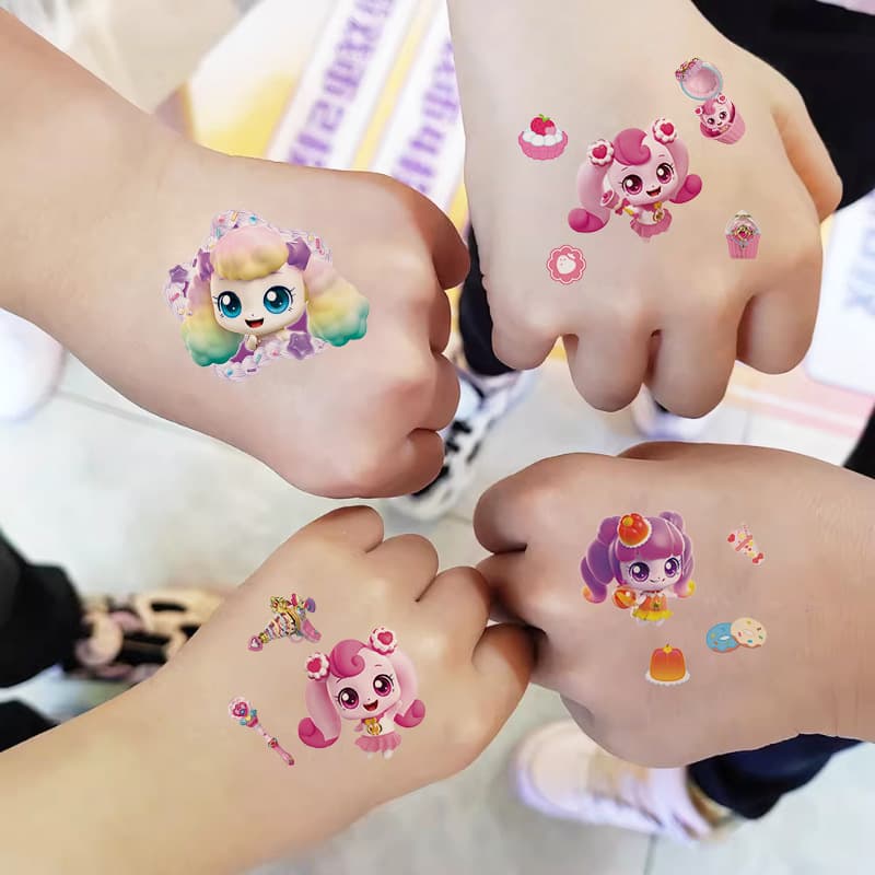 Wonderful cute tattoo stickers for children, girl cartoon stickers, love cute toy watermark stickers, non-toxic and washable