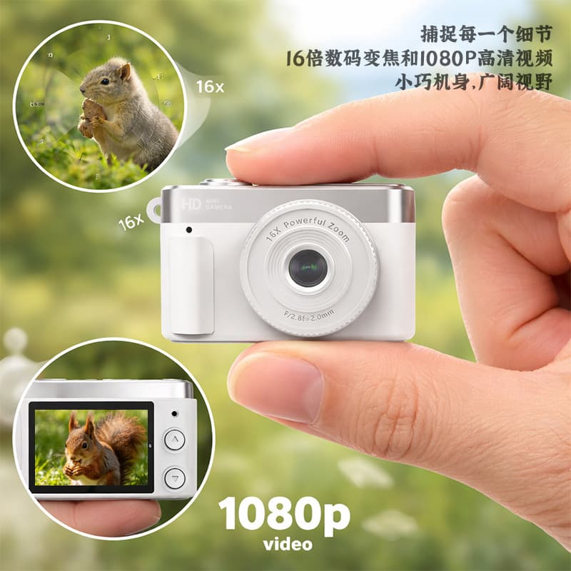 Necklace Mini Camera, Trendy Accessory Portable Video Recording Camera, Children's Multi-Function Thumb Camera KC