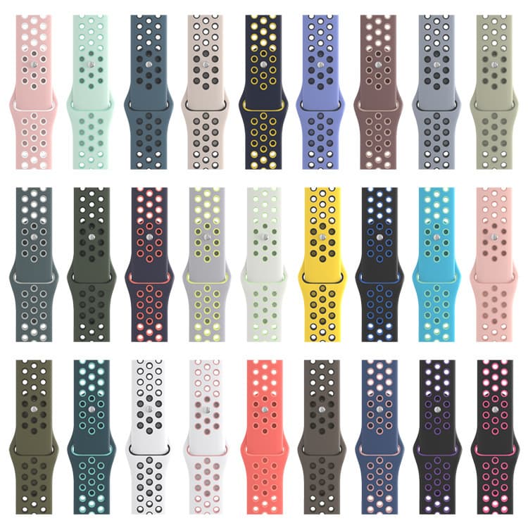 Compatible Apple Watch Nike Silicone Sport Dual-Color Breathable iWatch Band