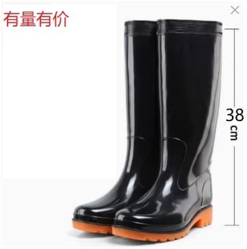 Men's PVC anti-slip waterproof shoes with bull tendon soles, thickened and wear-resistant labor protection construction rain boots and water boots.