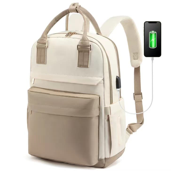 2025 Cross-border Women's Backpack, Fashionable Large-Capacity Laptop Bag, Handheld Mommy Travel Backpack, School Bag