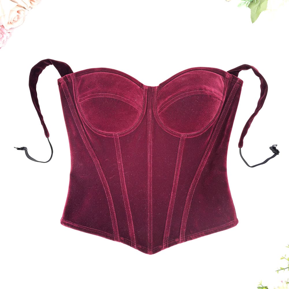 Thickened Warm Velvet Fishbone Corset Tight French Camisole Tube Top Outerwear Inner Wear Waist-Nipping Vest Style Tank Top