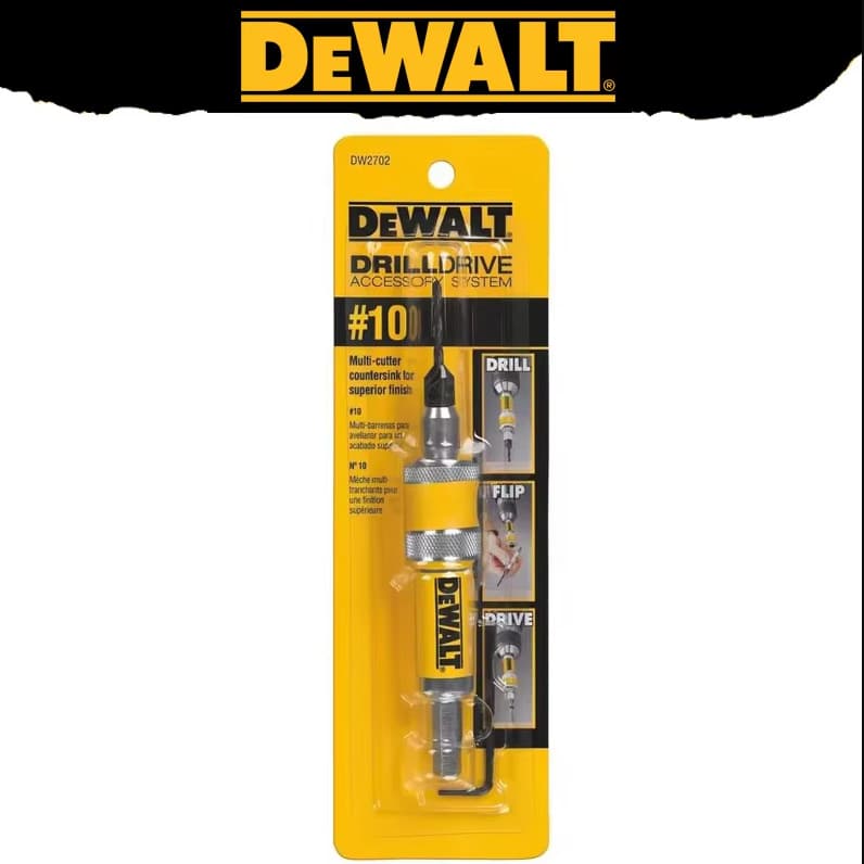 DEWALT Woodworking Countersink Drill Bit and Driver Bit 2-in-1 Set DW2702 High-Speed Steel Bit Quick-Change Head