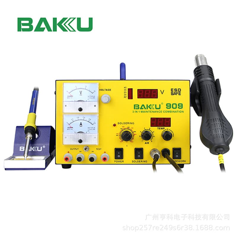 Baku BK-909 Digital Hot Air Gun Soldering Iron Power Supply 3-in-1 Desoldering Station Phone Repair Tool Soldering Station
