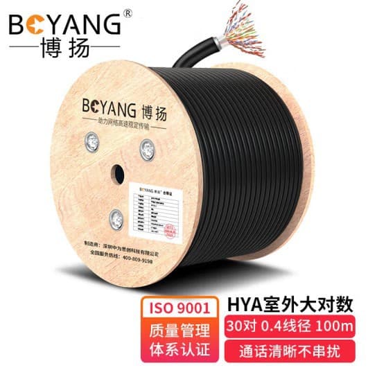 Boyang Outdoor Multi-Pair Cable 30-Pair Category 3 Telephone Communication Line BY-Cat3-SW30X-100M