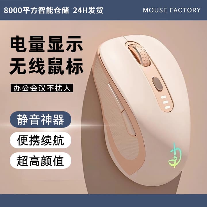 Jiansheng Yizu M500 Bluetooth Wireless Mouse, Silent, Rechargeable, for Office, Men and Women, Compatible with Computer, Laptop, iPad