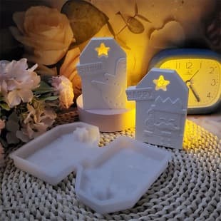 S0742 Christmas Snowman Tabletop Decoration Cement Plaster Mold DIY Silicone Mold
