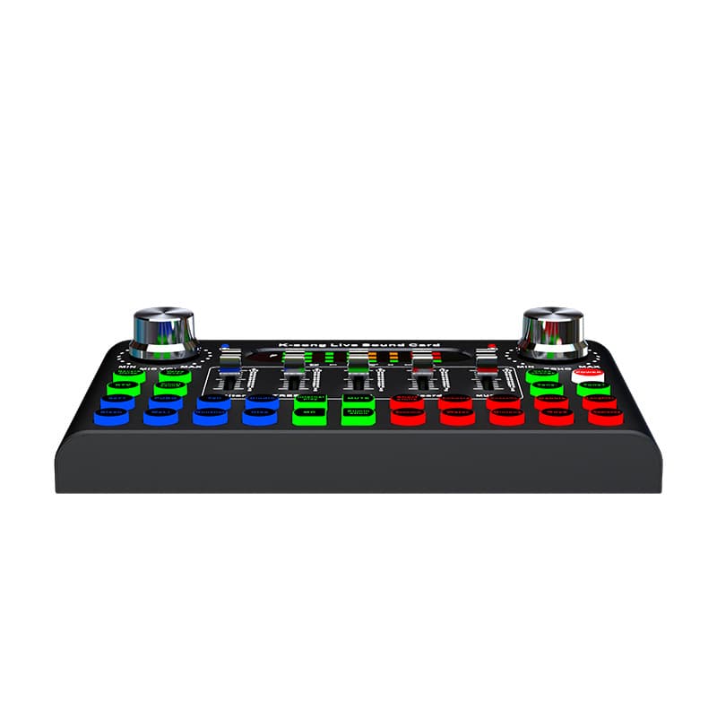 F007C English Version Compact Desktop Singing Sound Card, Can Be Used as a Multilingual Foreign Trade Mixer Audio Console