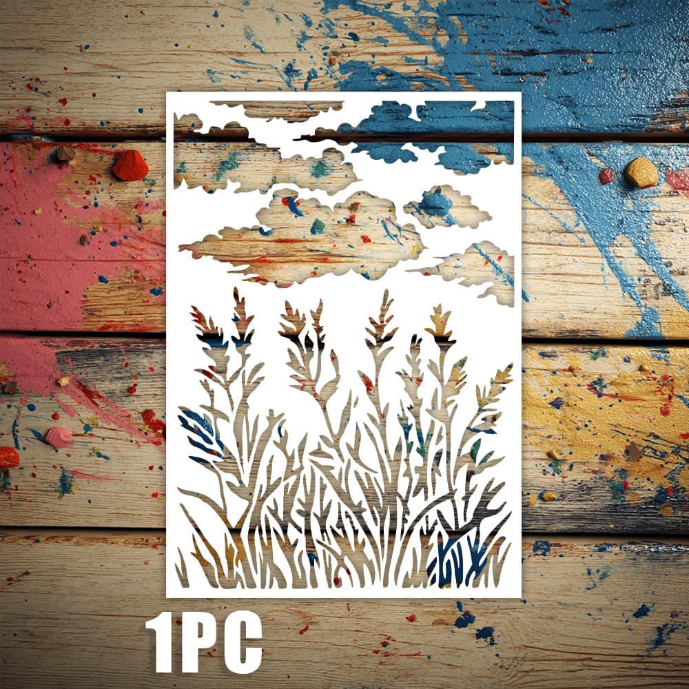 Painting Stencil Grass Cloud Pattern Cross-border Hot Selling Drop Shipping Painting Hollow Stencil Wall Painting Journal Decoration Masking