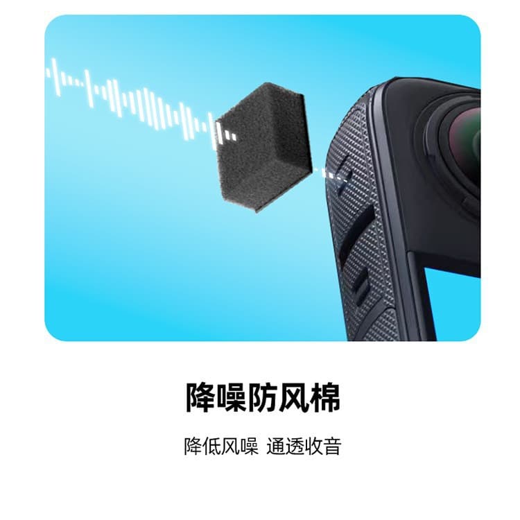 Compatible with Insta360X4 action cameras, noise-canceling and windproof, action camera microphone wind cover