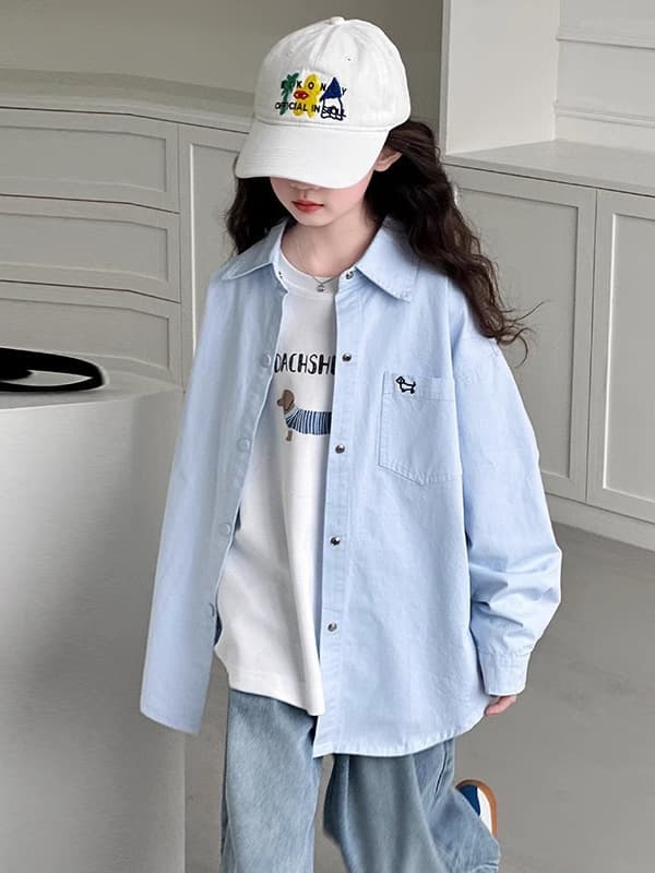 Girls Long-Sleeve Shirt 2025 Spring/Summer New Children's Sun Protection Jacket for Middle and Older Kids Spring Outerwear Blouse