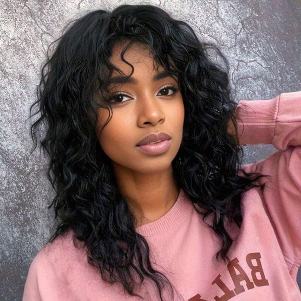 Amazon cross-border wig European and American wig women's fashion fluffy water ripple long curly hair chemical fiber wig full head cover
