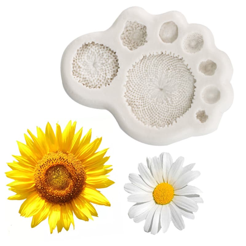 Sunflower Chrysanthemum, Sunflower Core Silicone Mold, DIY Chocolate Cake Decoration, Fondant Silicone Mold