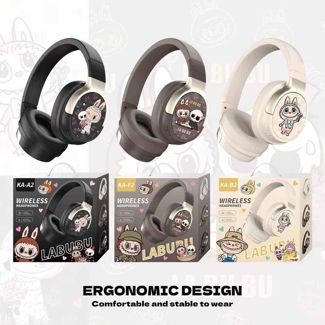 New Export Wireless Bluetooth Headphones KA-A2 Creative Cute Cartoon Over-Ear Headset for Kids and Students