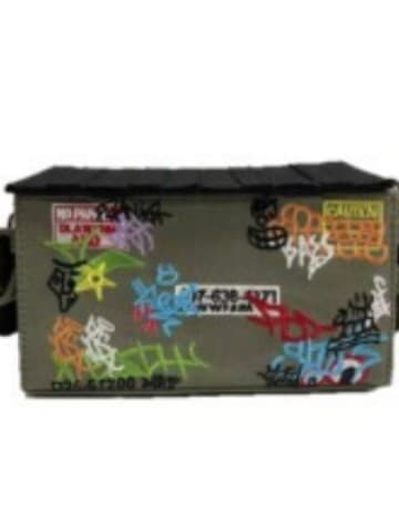 Cross-border Hot Selling Embroidered Graffiti Men's Single Shoulder Canvas Bag Trash Can Bag Trash Bin Bag Personality Crossbody Bag