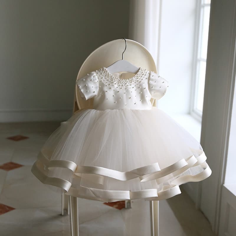 One-year-old dress new Korean style children's puffy mesh skirt baby girl's birthday fashionable girl princess skirt high-end